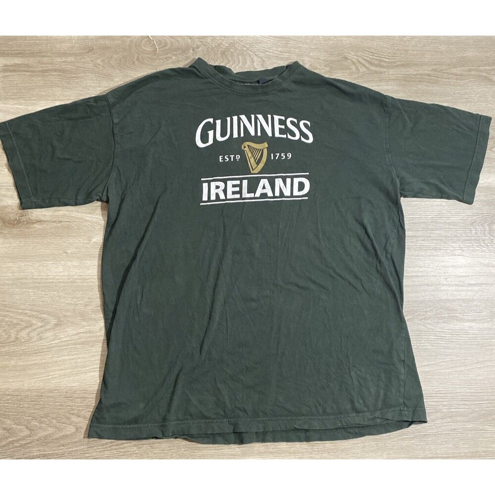 Guinness Beer Ireland Men's Relaxed Fit Tee Shirt XXL Green Officially Licensed